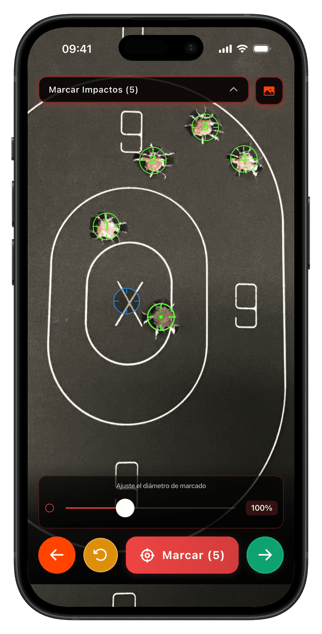 SC Ballistics — grouping analysis feature SC Ballistics app screenshot showing grouping analysis and dispersion calculation features for shooting accuracy